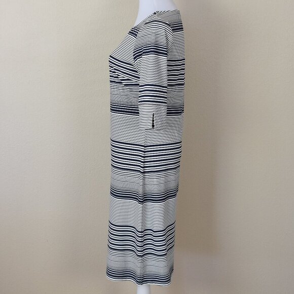 Ellie Kai Stripe 3/4 Sleeve Dress Navy/White 4 - Picture 4 of 9